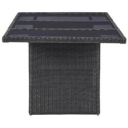 Ensemble salle à manger de jardin 7 pcs,Table et chaise à dîner d'extérieur Résine tressée Noir -MN44025