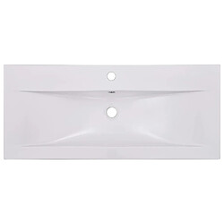 Avis vidaXL Lavabo encastré 91 x 39,5 x 18,5 cm Céramique Blanc