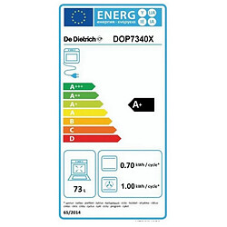 Four intégrable multifonction 73l 60cm a+ pyrolyse noir/inox - dop7340x - DE DIETRICH