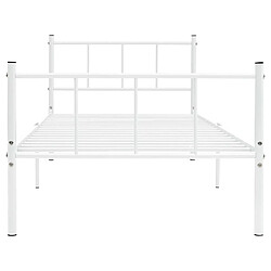 Avis Maison Chic Lit adulte - Lit simple Cadre de lit,Structure du lit Contemporain Blanc Métal 90 x 200 cm -MN86848