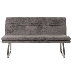 Avis Mendler Banquette HWC-H70, banquette de salle à manger banquette rembourrée, dossier tissu/textile chenille inox brossé 160cm ~ gris foncé