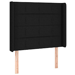 vidaXL Tête de lit avec oreilles Noir 103x16x118/128 cm Tissu