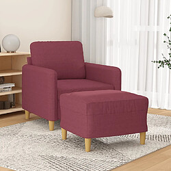 vidaXL Fauteuil avec repose-pied Rouge bordeaux 60 cm Tissu