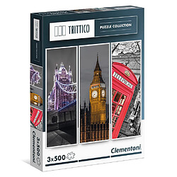 Clementoni Puzzle 3 x 500 pièces : Triptyque : Londres