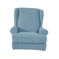 Aile Dos Bras Chaise Couverture 2 Pièces Wingback Canapé Housse Bleu Clair pas cher