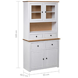 vidaXL Buffet haut Blanc 93x40,5x180 cm Pin Gamme Panama pas cher