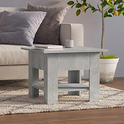 vidaXL Table basse gris béton 55x55x42 cm bois d'ingénierie