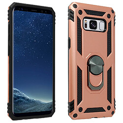 Avizar Coque Samsung Galaxy S8 Hybride Rigide Souple Bague Support Vidéo rose gold