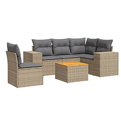 Maison Chic Salon de jardin avec coussins 6 pcs | Ensemble de Table et chaises | Mobilier d'Extérieur beige résine tressée -GKD15471