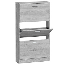 Maison Chic Armoire à Chaussures,Meuble de Rangement à Chaussures Sonoma gris 59x17x108 cm Bois d'ingénierie -MN92679