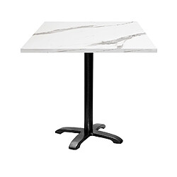 Restootab Table 70x70cm - modèle Bazila marbre blanc