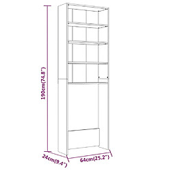 vidaXL Meuble pour machine à laver Sonoma gris 64x24x190 cm pas cher