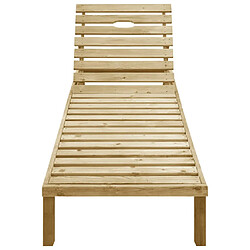 Avis Helloshop26 Transat chaise longue bain de soleil lit de jardin terrasse meuble d'extérieur avec coussin crème bois de pin imprégné 02_0012437