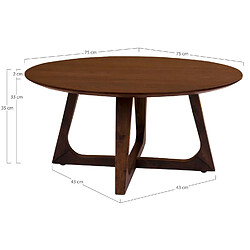 Avis Mes Table basse ronde 75x36 cm décor noyer