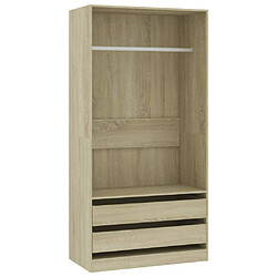 vidaXL Garde-robe Chêne sonoma 100x50x200 cm Bois d'ingénierie