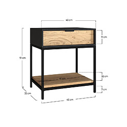 Rendez Vous Deco Table de chevet Jakson 1 tiroir