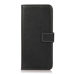 Etui en PU texture litchi, fermeture magnétique avec support, noir pour votre Realme C20/C11 (2021)