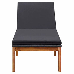 Maison Chic Chaise longue | Transat Bain de soleil et coussin Résine tressée et bois d'acacia massif -GKD82585