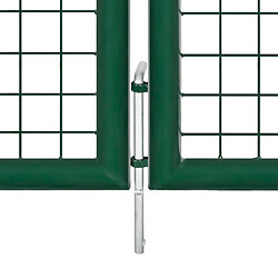 Avis vidaXL Portail en treillis de jardin acier 390x75 cm vert