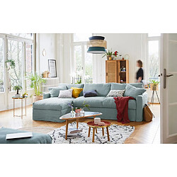 Inside 75 Canapé d'angle express BIDART couchage 160 cm tissu Newlin bleu gris sens réversible Home Spirit