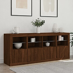 Avis Maison Chic Commode Buffet - Meuble de rangement avec lumières LED chêne marron 163x37x67 cm -GKD57612