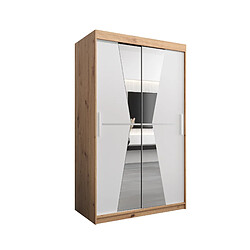 Abiks Meble Armoire Maroko à portes coulissantes 200/120/62 2 portes (artisan/blanc)