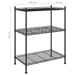 vidaXL Étagère de rangement 3 niveaux 60x35x76 cm noir 150 kg pas cher