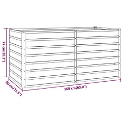 vidaXL Lit surélevé de jardin rouillé 160x80x77 cm acier corten pas cher