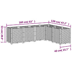 vidaXL Jardinière marron 160x120x53 cm polypropylène pas cher