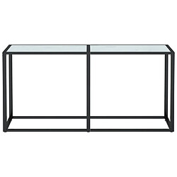 Avis Maison Chic Table console | Meuble d'entrée | Table d'appoint Marbre blanc 160x35x75,5 cm Verre trempé -GKD57182