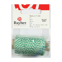 Rayher Ficelle bicolore vert et blanc 35 mm x ø 1 mm