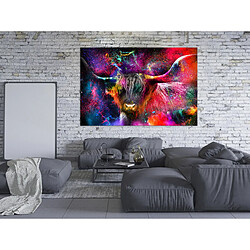 Artgeist Tableau - Colorful Bull (1 Part) Wide [30x20]