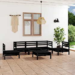 Maison Chic Salon de jardin 6 pcs - Table et chaises d'extérieur - Mobilier/Meubles de jardin Moderne Noir Bois de pin massif -MN76574