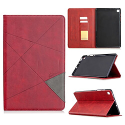 Etui en PU motif géométrique avec support rouge pour votre Samsung Galaxy Tab S6 Lite P610 P615