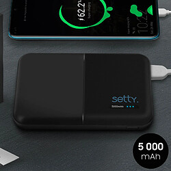 Avis Avizar Batterie de Secours 5000mAh 2 Ports de Sortie USB 2A Format Compact Setty Noir