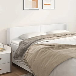 vidaXL Tête de lit avec oreilles Blanc 183x16x78/88 cm Similicuir