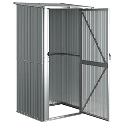 Helloshop26 Abri de jardin cabane cabanon maison de stockage remise extérieur hangar outils robuste 118,5 x 97 x 209,5 cm acier galvanisé gris 02_0022228