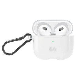 CASE MATE Coque pour Airpods 3 Tough en Silicone avec Accrochage Métallique Transparent