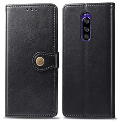 Wewoo Housse Coque Etui en cuir de couleur unie avec boucle pour téléphone mobile et de protection téléphonecadre photo et logement carteporte-monnaie et support Sony Xperia XZ4 noir