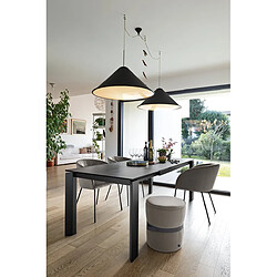 Inside 75 Table extensible 12 couverts GATE 280 cm pieds métal noir plateau céramique pierre pas cher