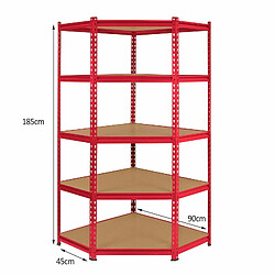 Acheter Monstershop Monster Racking - Rayonnage d'Angle Z-Rax en Acier Sans Boulons Rouge 90cm x 45cm x 183cm