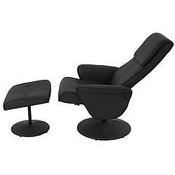 Avis Mendler Fauteuil relax Helsinki fauteuil TV avec repose-pieds/pouf ~ similicuir, noir