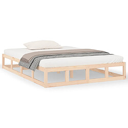 Maison Chic Lit adulte - Lit simple Cadre de lit,Structure du lit Contemporain 120x200 cm Bois massif -MN90479