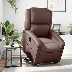 vidaXL Fauteuil inclinable électrique marron similicuir