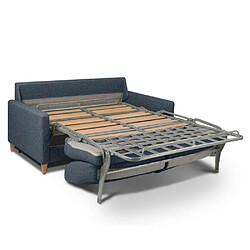 Acheter Inside 75 Canapé convertible OGGETTO matelas 16 cm système express sommier lattes 140cm RENATONISI tweed bleu