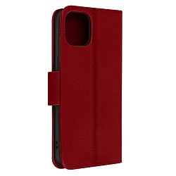 Avizar Housse pour iPhone 14 Pro Max Cuir premium Porte-carte Support Vidéo rouge