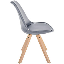 Avis Decoshop26 Chaise de salle à manger x1 style scandinave assise en PVC gris et pieds carrés en bois clair 10_0001442