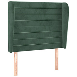 vidaXL Tête de lit avec oreilles Vert foncé 103x23x118/128 cm Velours