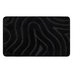 RUGSX Tapis de salle de bain SUPREME WAVES, vagues, antidérapant, doux - noir 50x80 cm