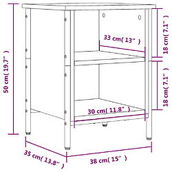 vidaXL Armoire à chaussures chêne sonoma 38x35x50 cm bois d'ingénierie pas cher